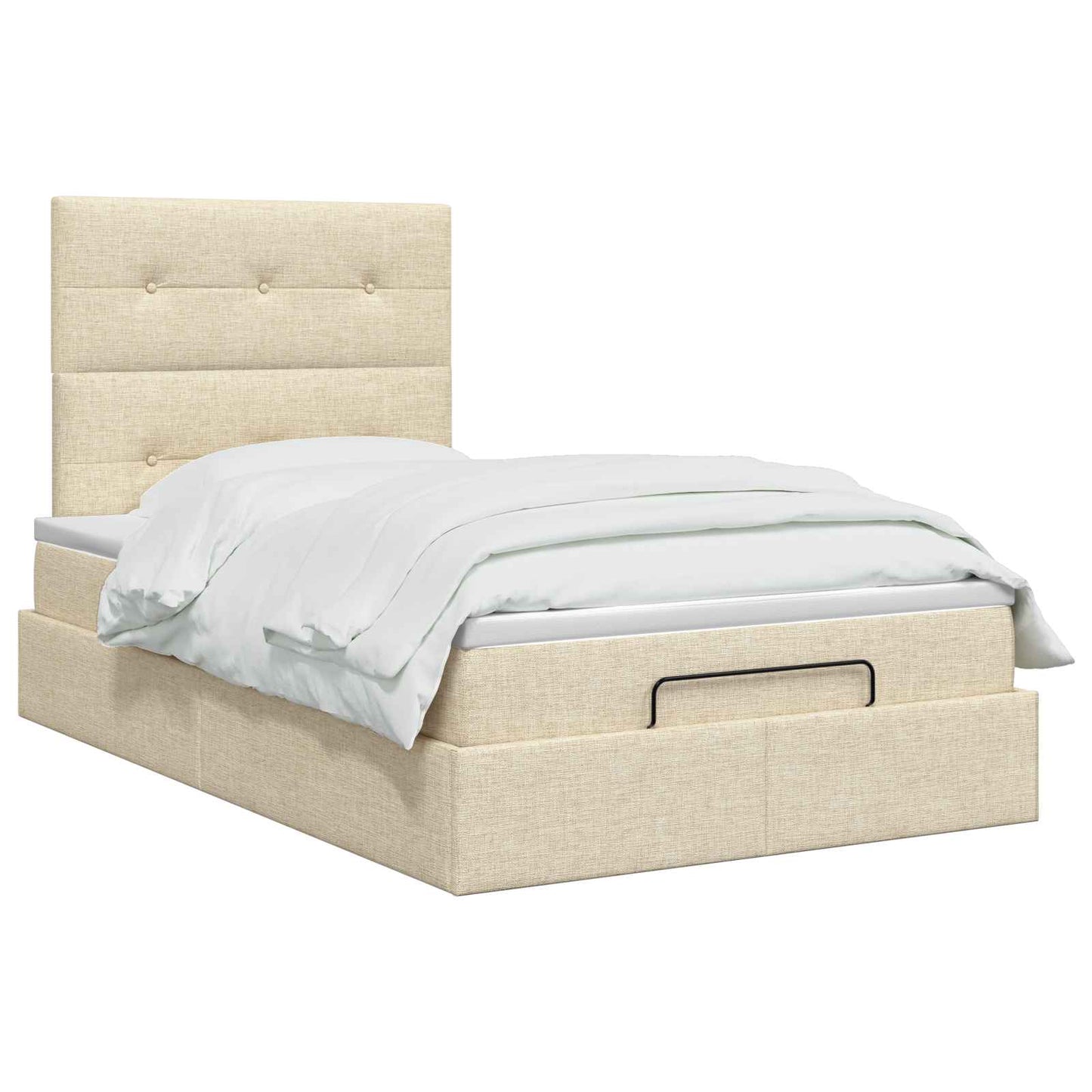 Ottoman seng med madras Cremefarvet 120 x 190 cm Stof