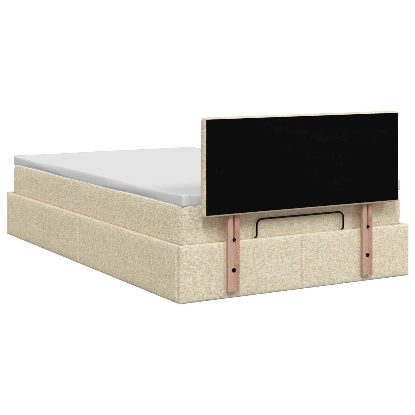 Ottoman seng med madras Cremefarvet 120 x 200 cm Stof