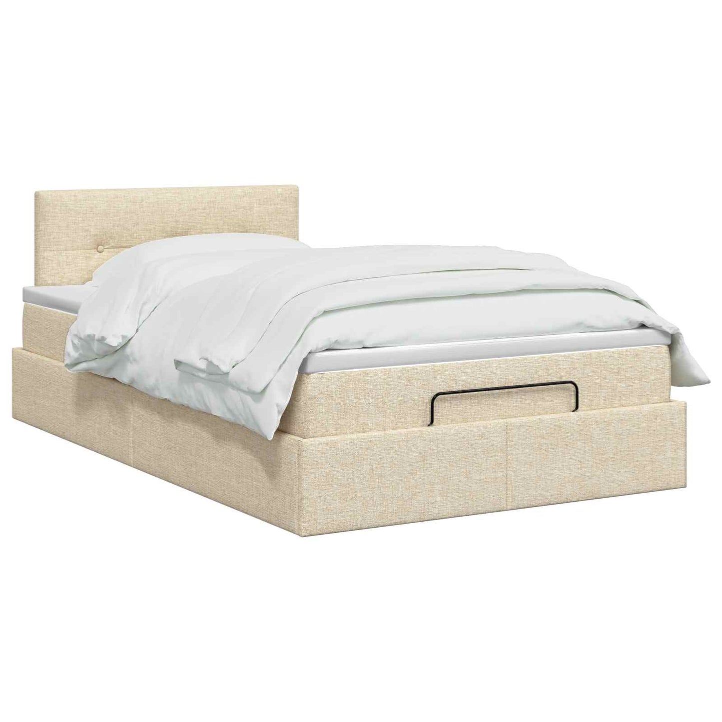 Ottoman seng med madras Cremefarvet 120 x 200 cm Stof