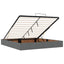 Ottoman seng med madras Mørkegrå 180 x 200 cm Stof