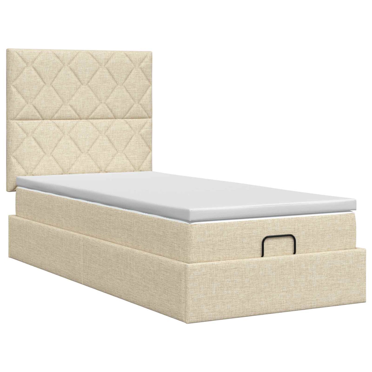 Ottoman seng med madras Cremefarvet 90 x 190 cm Stof