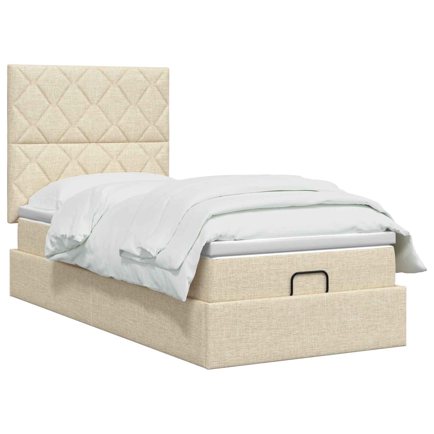 Ottoman seng med madras Cremefarvet 90 x 190 cm Stof
