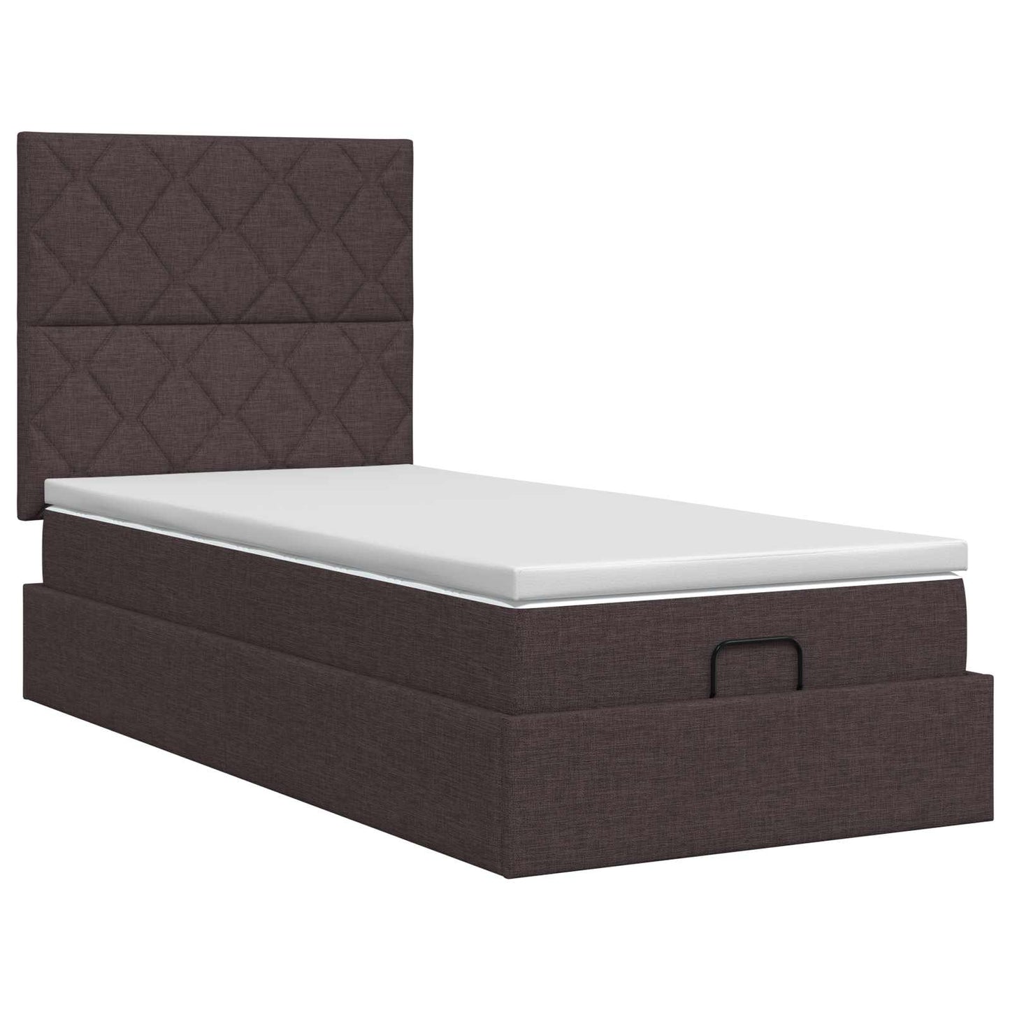 Ottoman seng med madras Mørk Brun 90 x 200 cm Stof