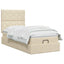 Ottoman seng med madras Cremefarvet 90 x 200 cm Stof