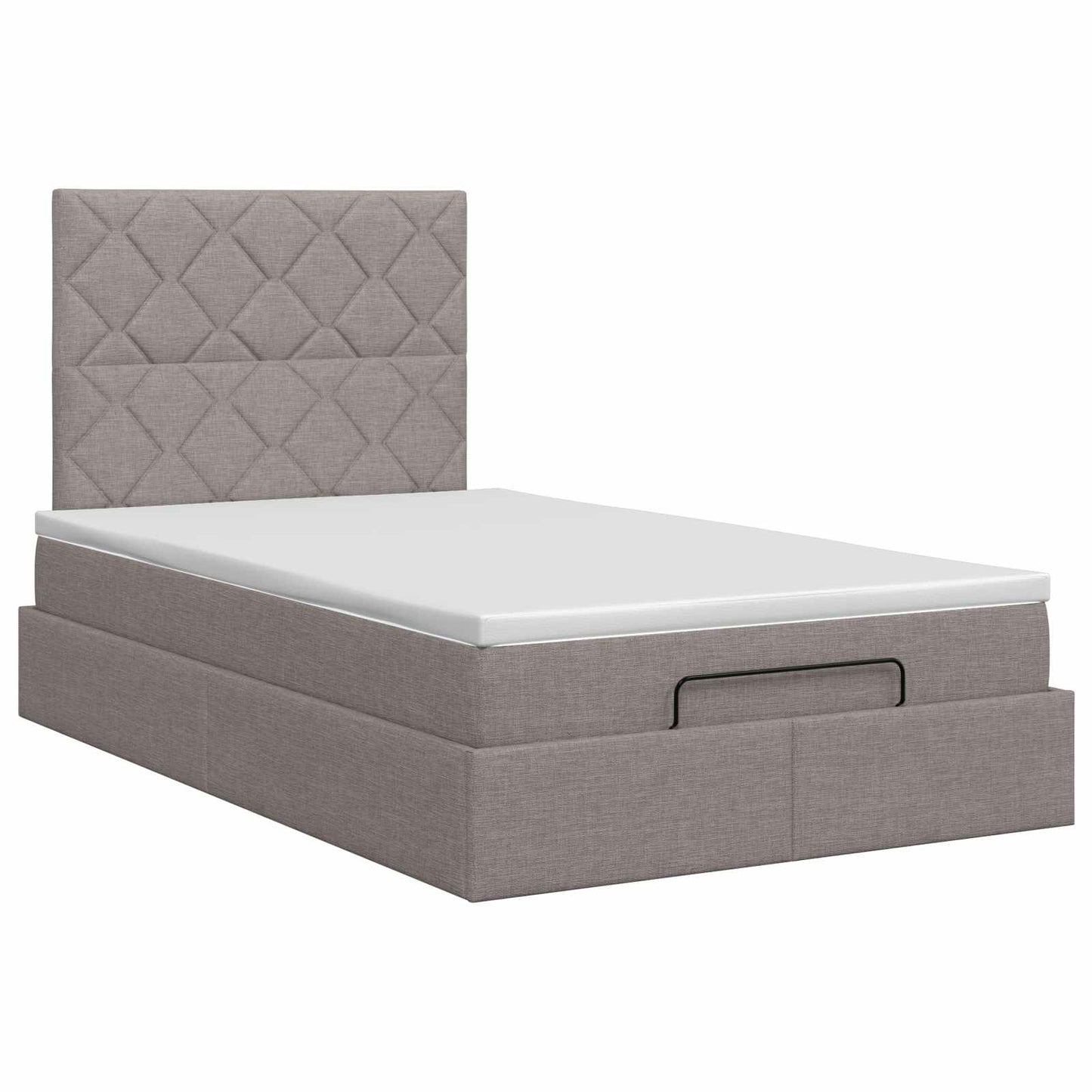 Ottoman seng med madras Gråbrun 120 x 190 cm Stof