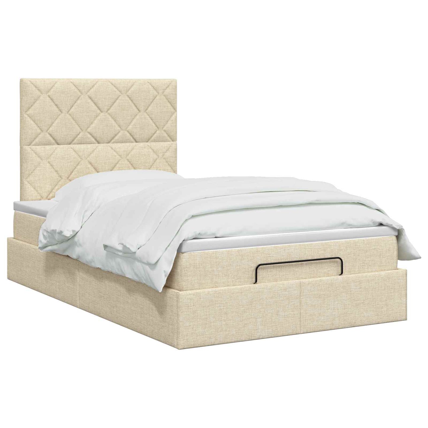 Ottoman seng med madras Cremefarvet 120 x 190 cm Stof