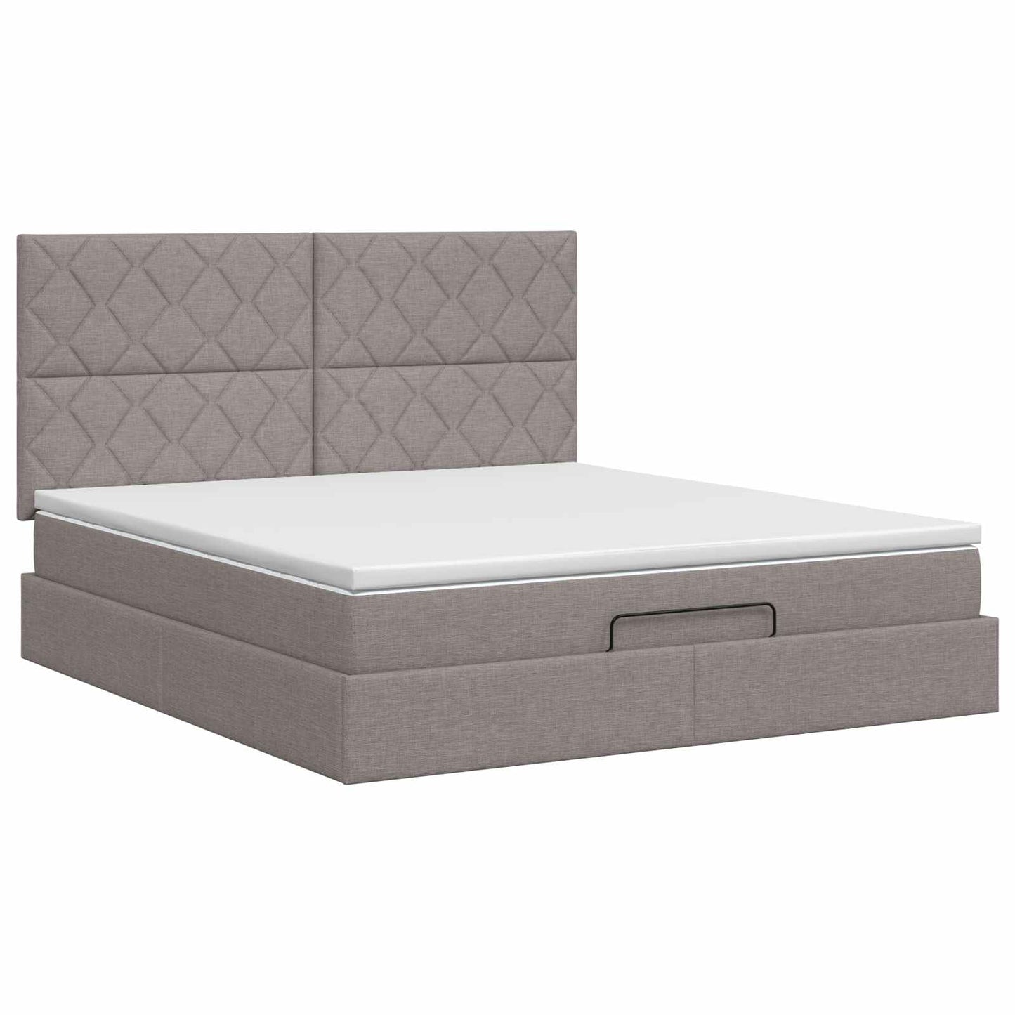 Ottoman seng med madras Gråbrun 140 x 190 cm Stof