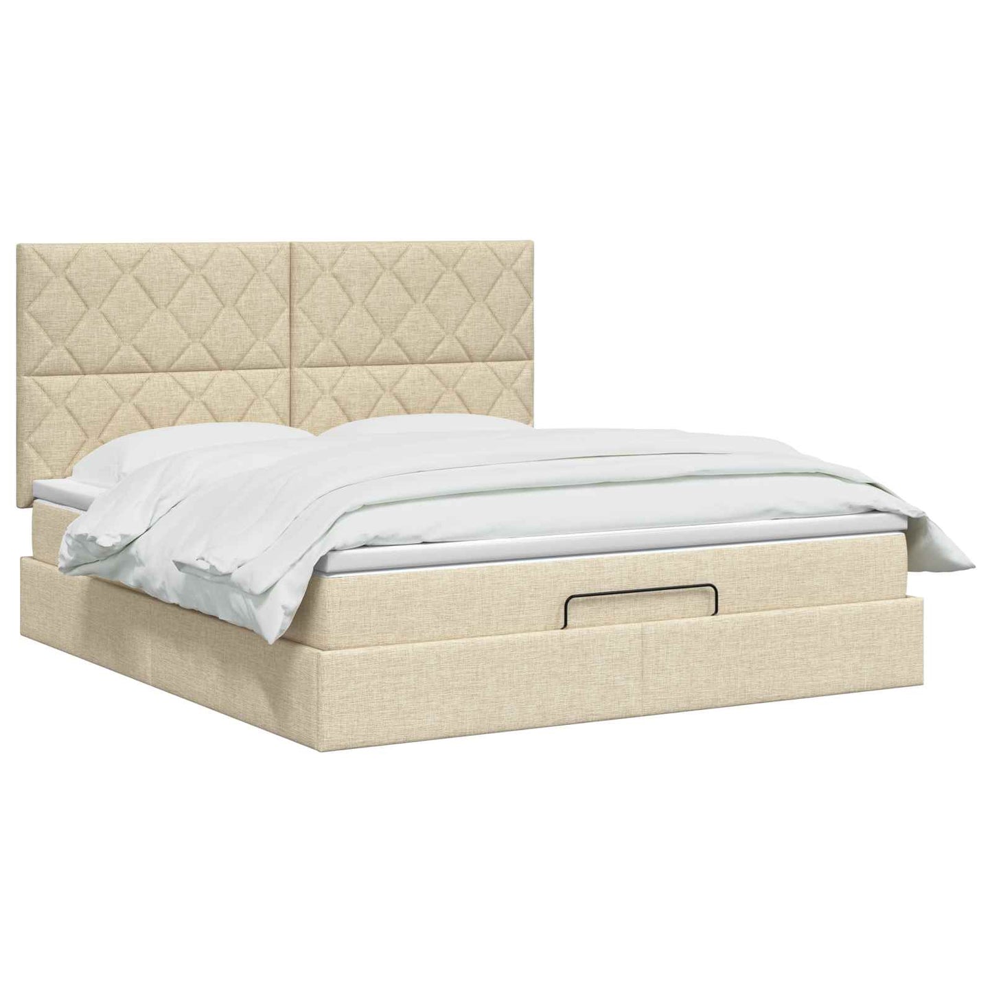 Ottoman seng med madras Cremefarvet 180 x 200 cm Stof