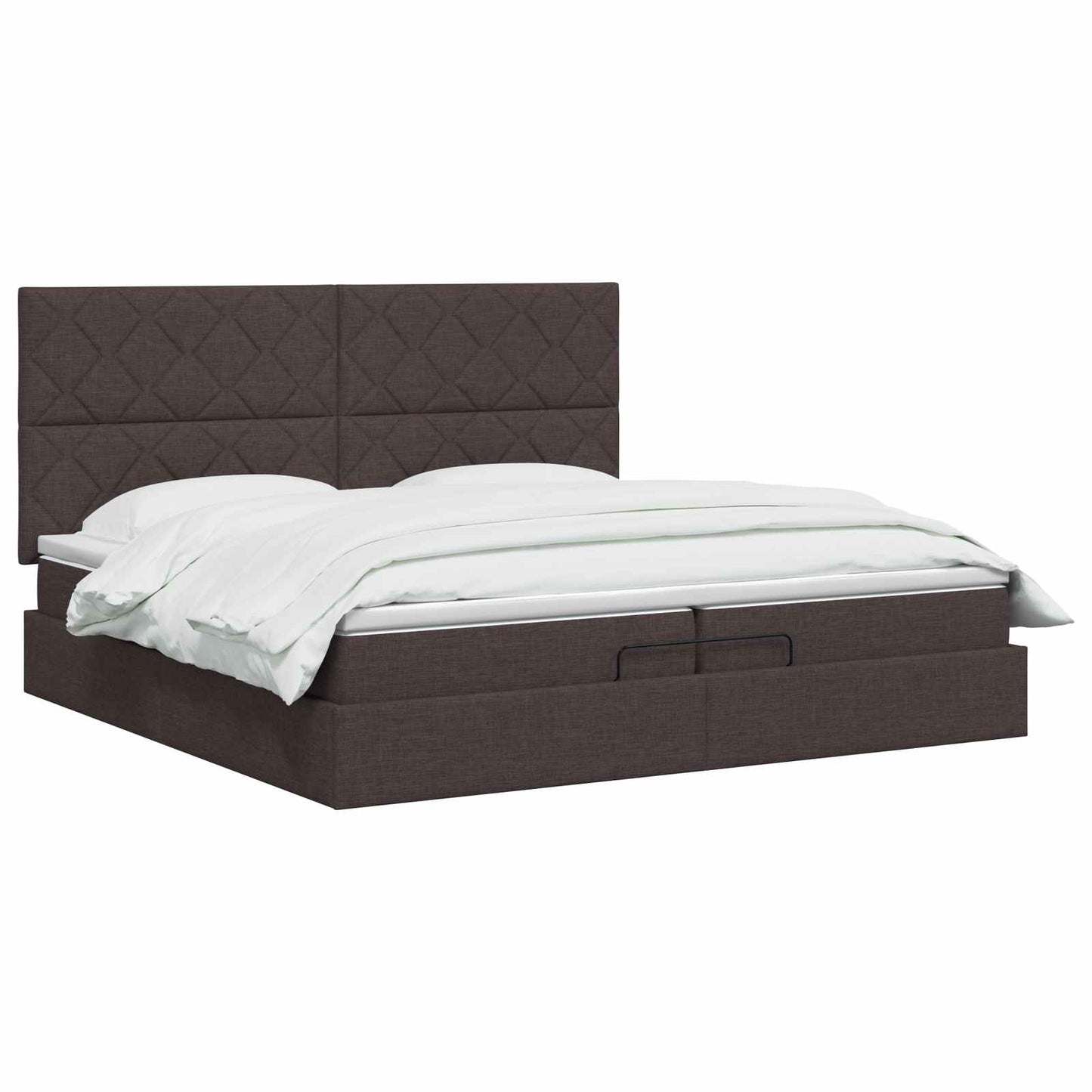 Ottoman seng med madras Mørk Brun 200 x 200 cm Stof