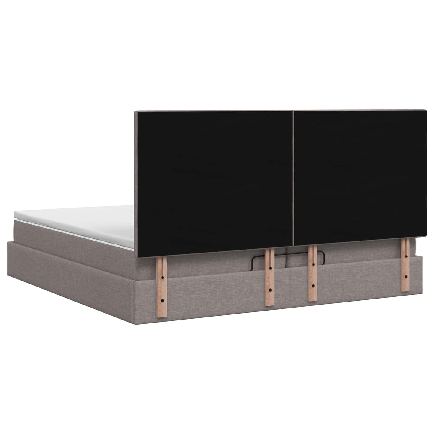 Ottoman seng med madras Gråbrun 200 x 200 cm Stof