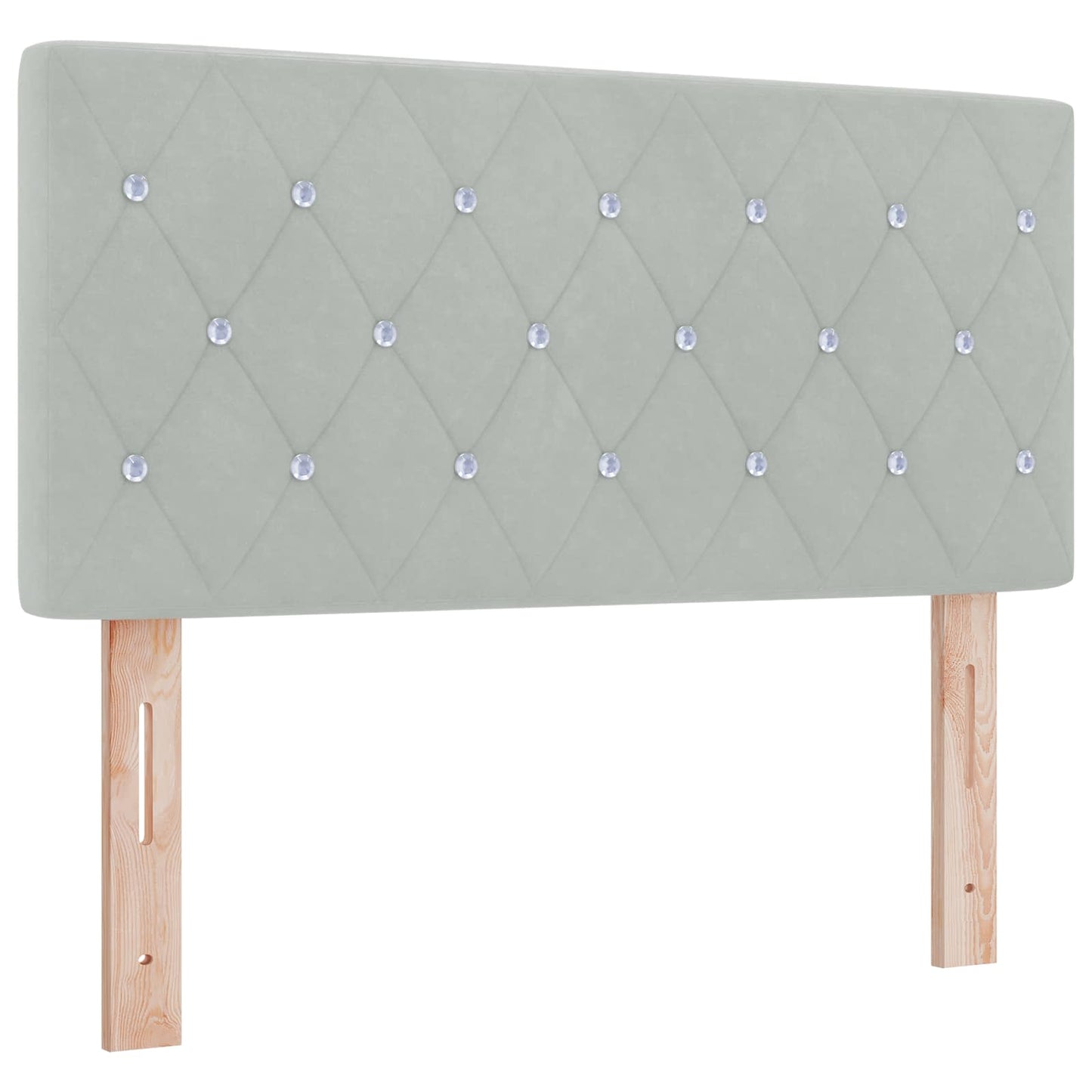 Ottoman seng med madras Lysegrå 90 x 200 cm Fløjl
