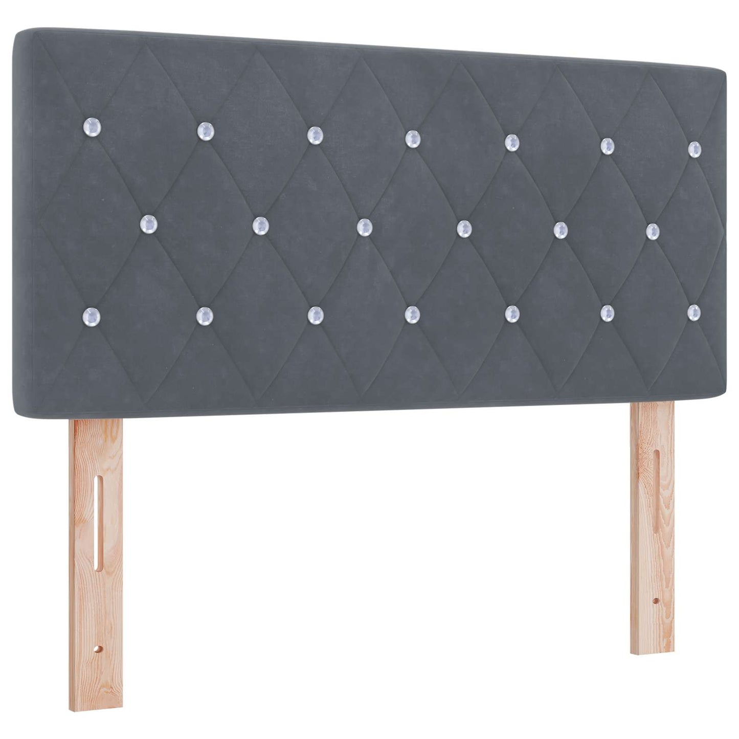 Ottoman seng med madras Mørkegrå 90 x 200 cm Fløjl