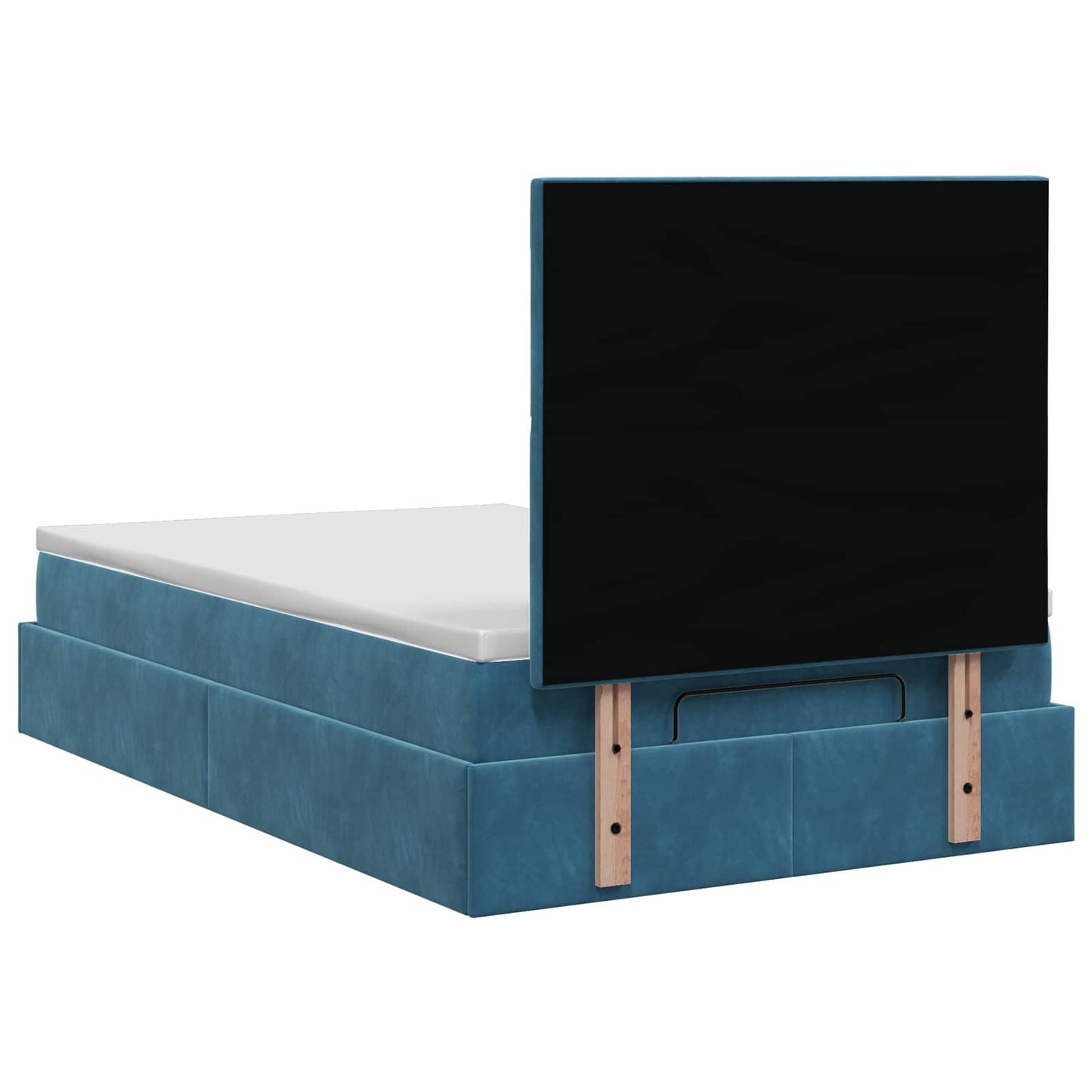 Ottoman seng med madras Mørk blå 120 x 190 cm Fløjl