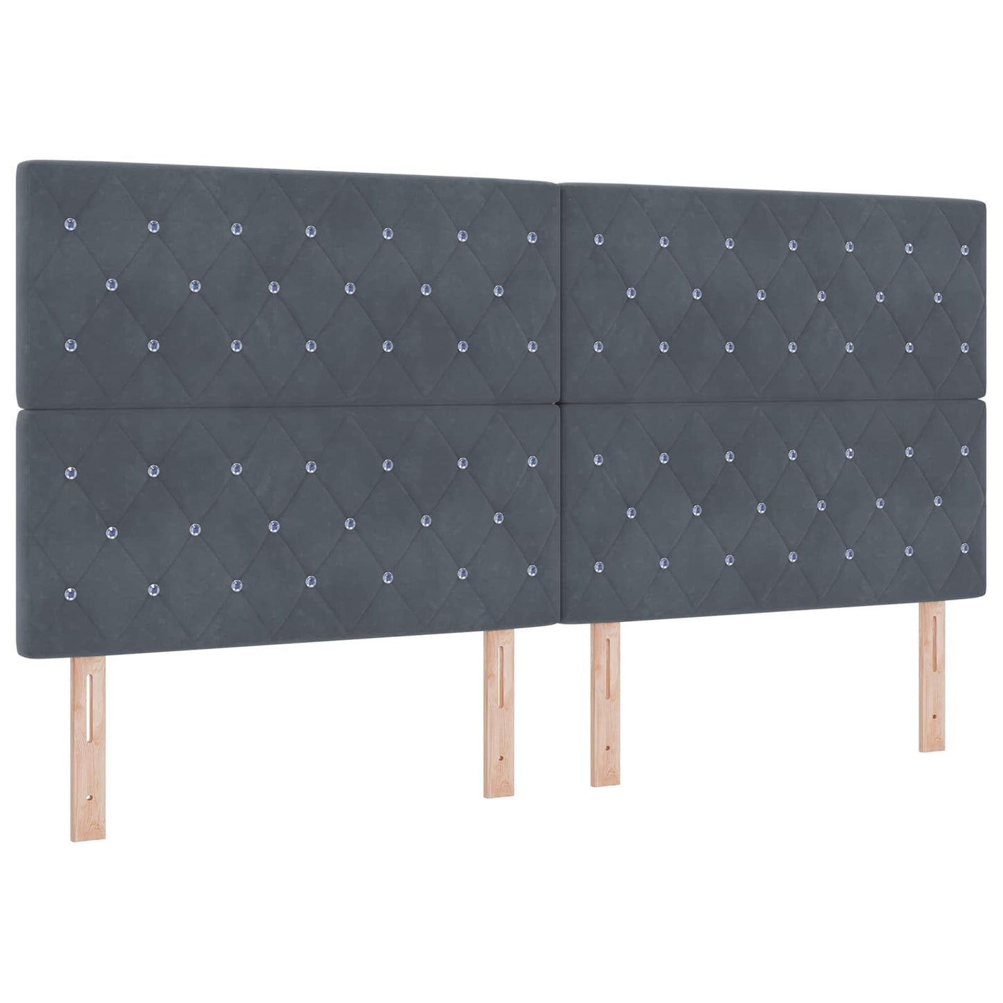 Ottoman seng med madras Mørkegrå 200 x 200 cm Fløjl