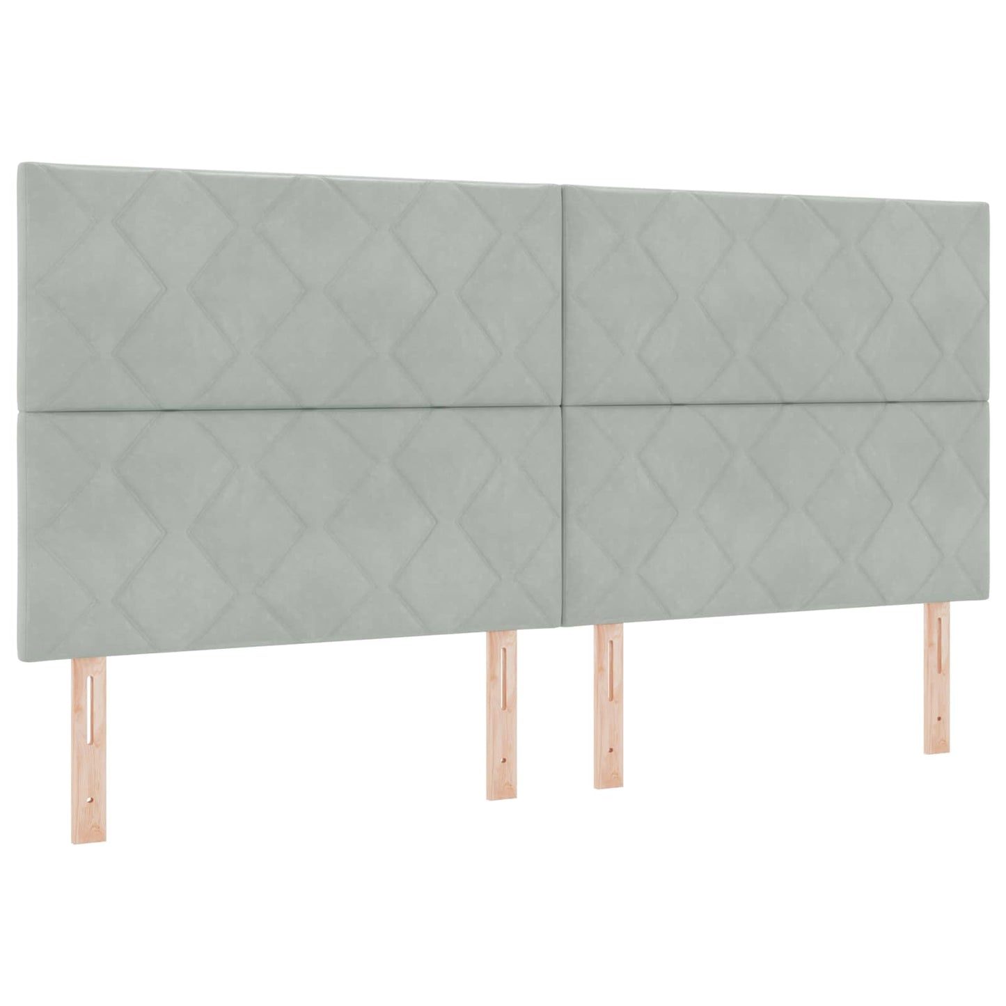 Ottoman seng med madras med hovedgærde 2 stk. Lysegrå Fløjl