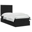 Ottoman seng med madras og LED Sort 100 x 200 cm Stof