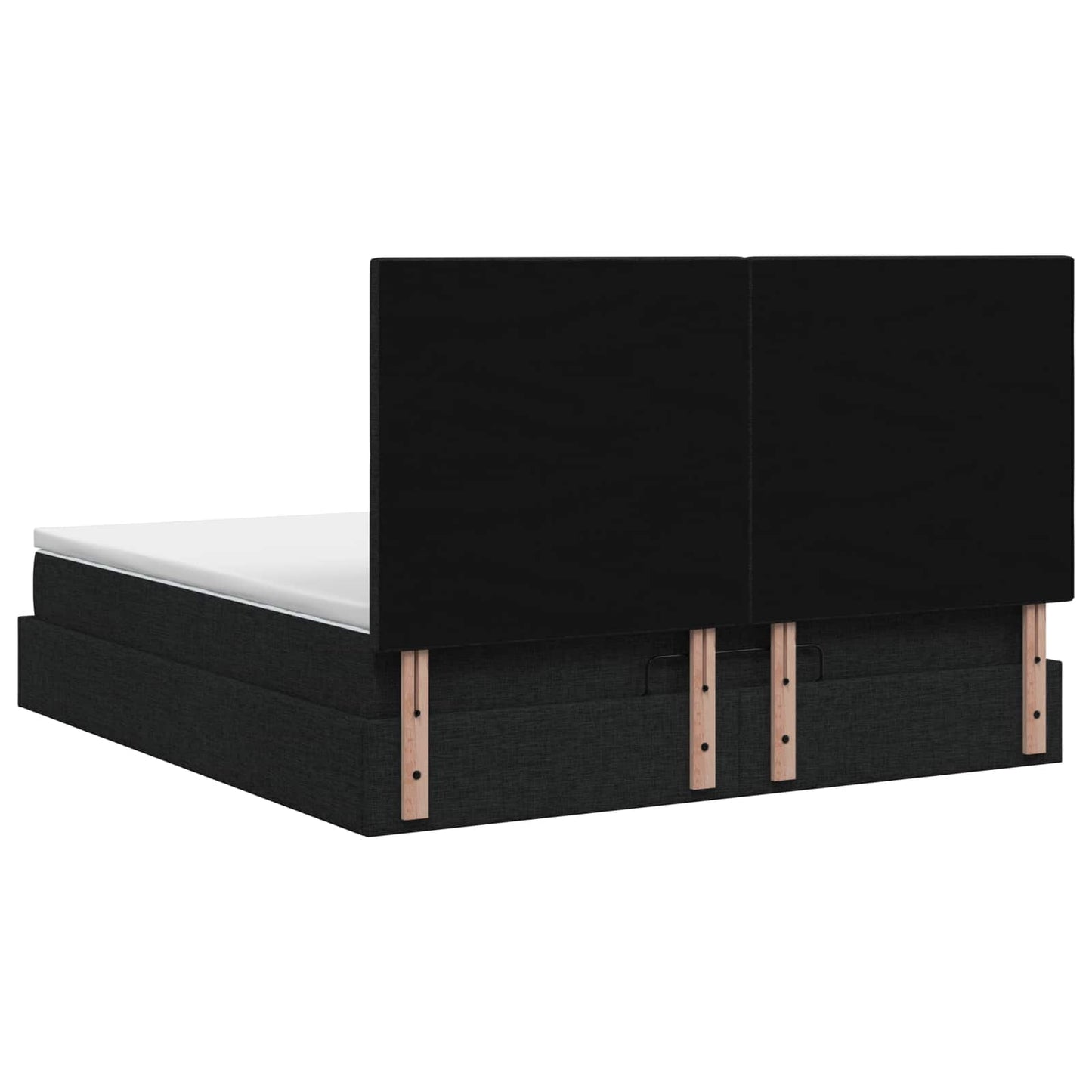 Ottoman seng med madras og LED Sort 140 x 190 cm Stof