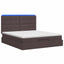 Ottoman seng med madras og LED Mørk Brun 140 x 200 cm Stof