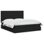 Ottoman seng med madras og LED Sort 160 x 200 cm Stof