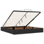 Ottoman seng med madras og LED Sort 180 x 200 cm Stof
