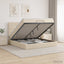 Ottoman seng med madras og LED Cremefarvet 140 x 190 cm Stof