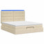 Ottoman seng med madras og LED Cremefarvet 180 x 200 cm Stof