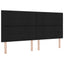 Ottoman seng med madras og LED Sort 200 x 200 cm Stof
