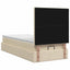 Ottoman seng med madras og LED Cremefarvet 90 x 190 cm Stof
