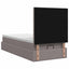 Ottoman seng med madras og LED Gråbrun 100 x 200 cm Stof