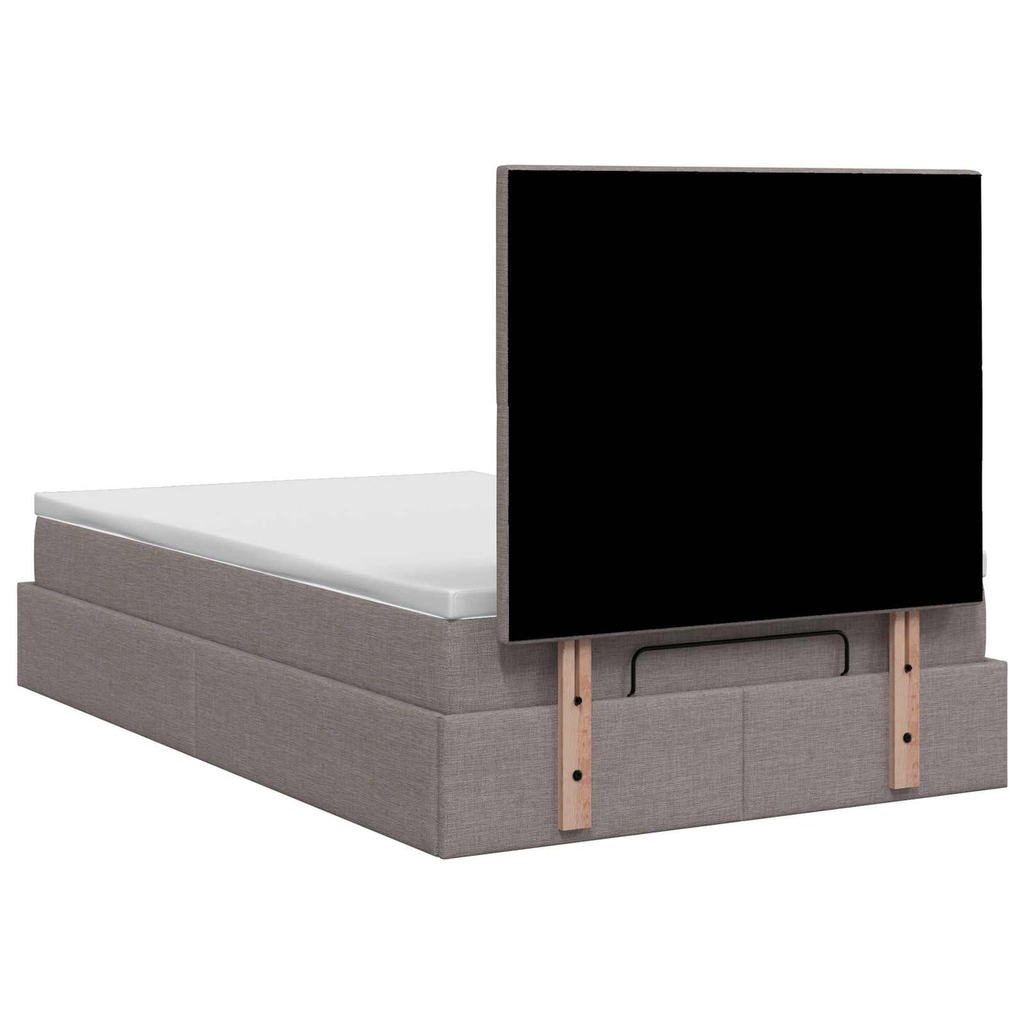 Ottoman seng med madras og LED Gråbrun 120 x 200 cm Stof