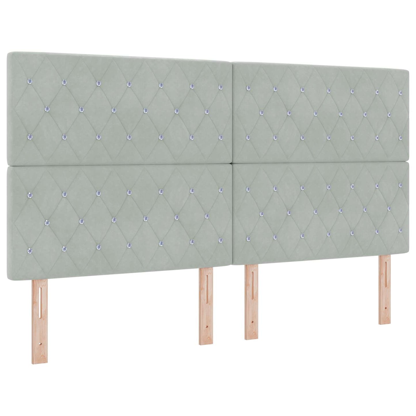 Ottoman seng med madras og LED Lysegrå 180 x 200 cm Fløjl