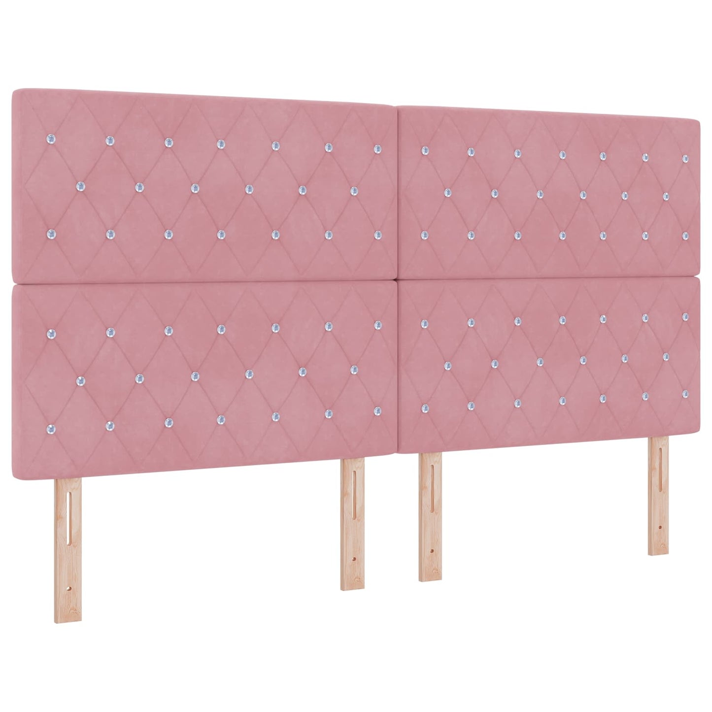 Ottoman seng med madras og LED Lyserød 180 x 200 cm Fløjl