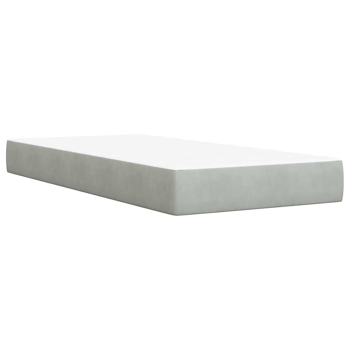 Ottoman seng med madras og LED Lysegrå 100 x 200 cm Fløjl