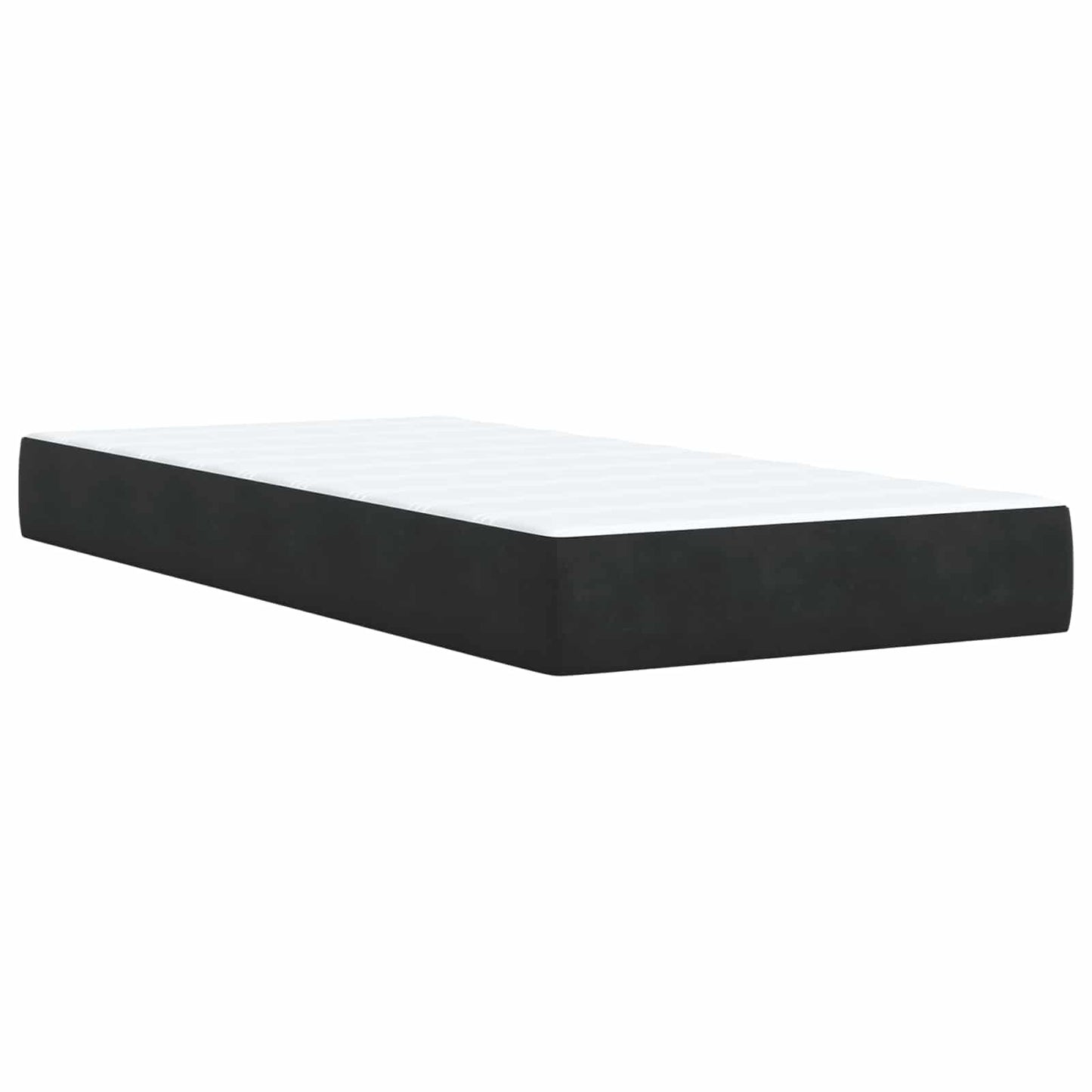 Ottoman seng med madras og LED Sort 100 x 200 cm Fløjl