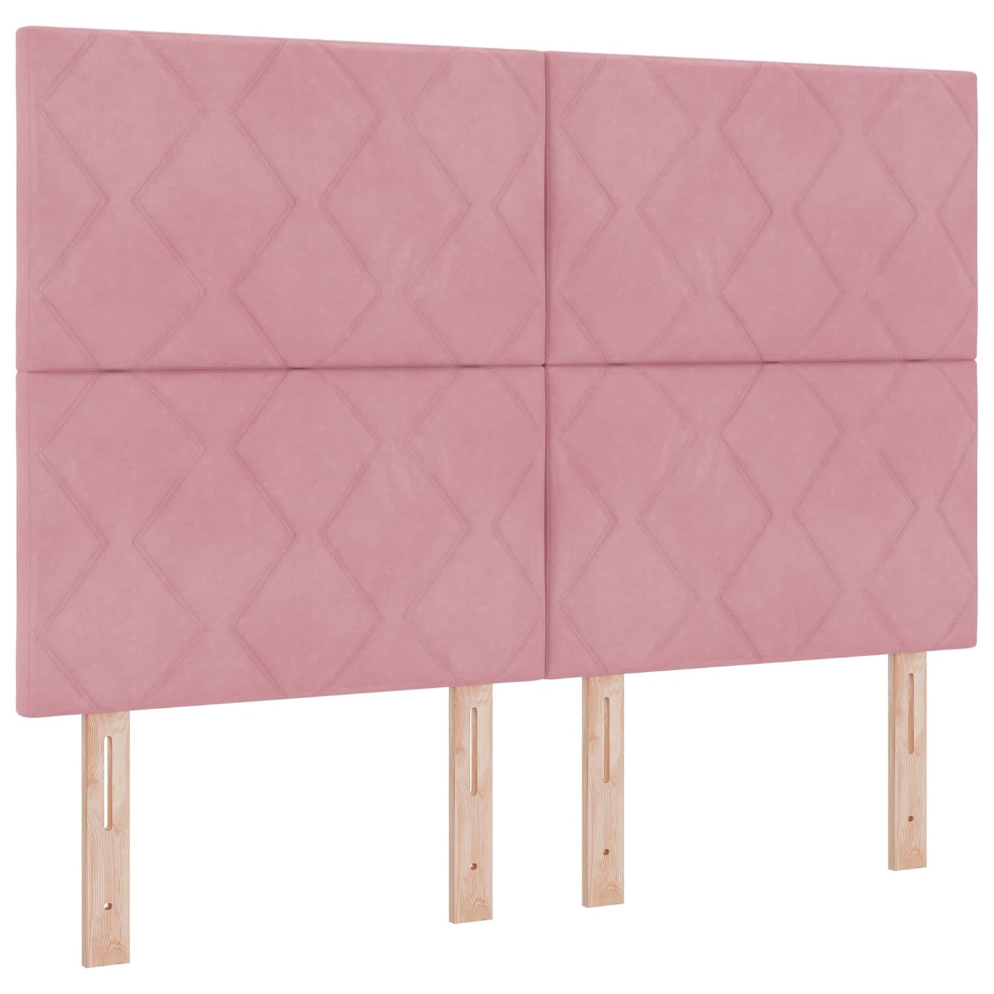Ottoman seng med madras og LED Lyserød 160 x 200 cm Fløjl