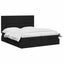 Ottoman seng med madras og LED Sort 160 x 200 cm Stof