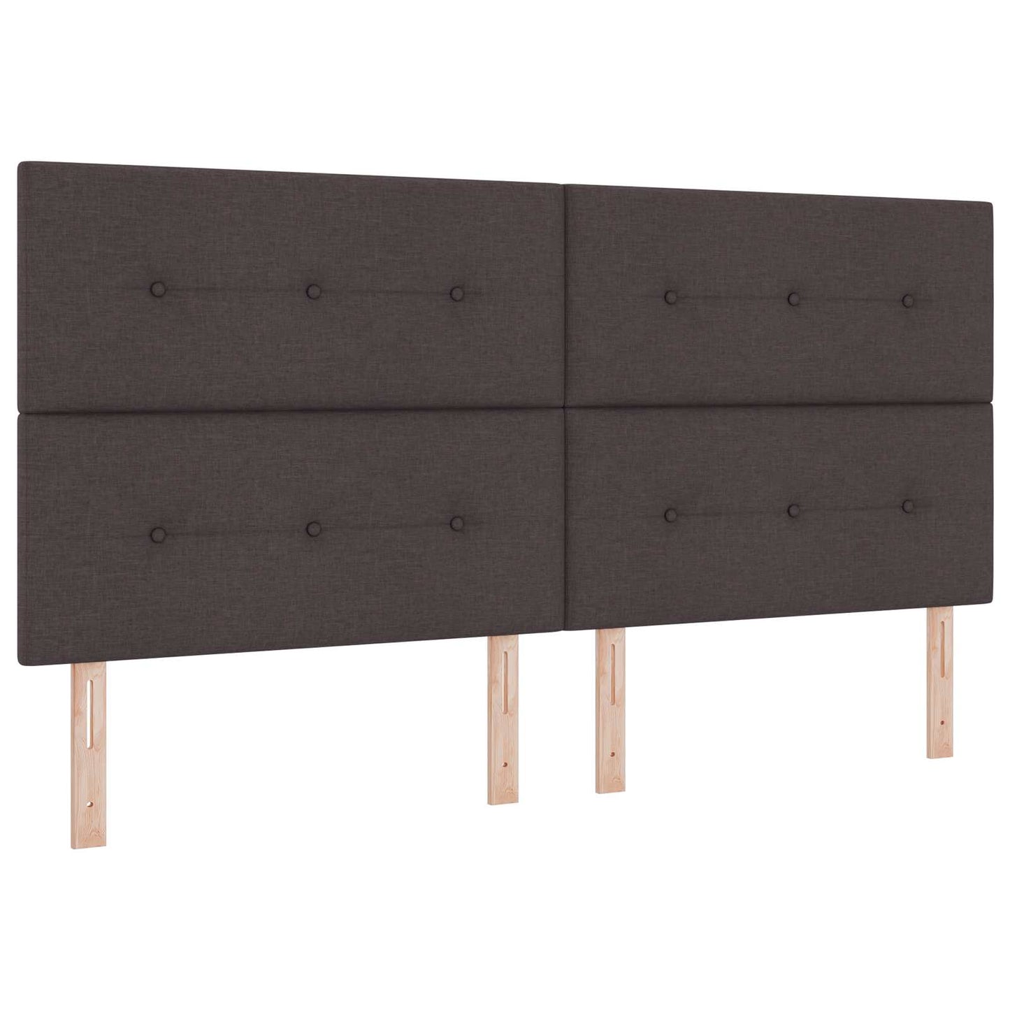 Ottoman seng med madras og LED Mørk Brun 200 x 200 cm Stof