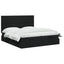 Ottoman seng med madras og LED Sort 160 x 200 cm Stof