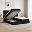 Ottoman seng med madras og LED Sort 160 x 200 cm Stof