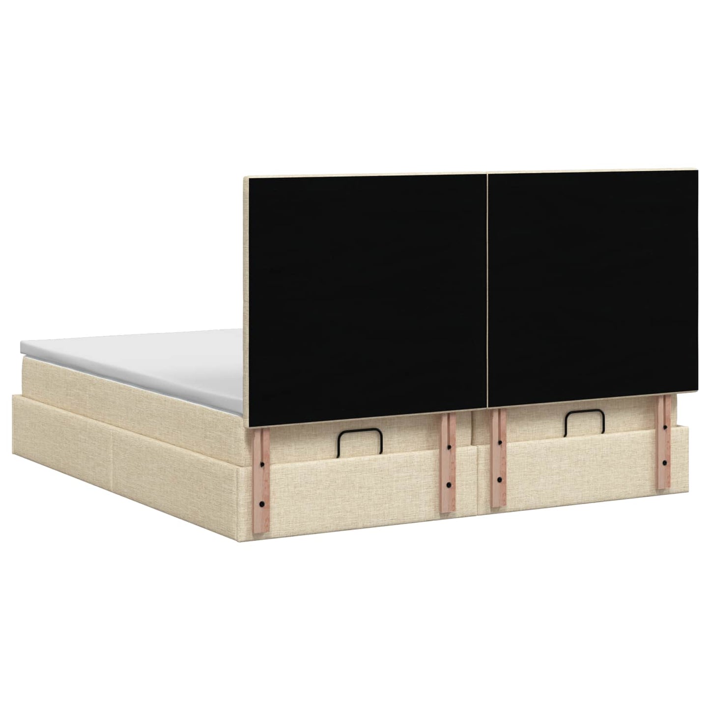 Ottoman seng med madras og LED Cremefarvet 180 x 200 cm Stof
