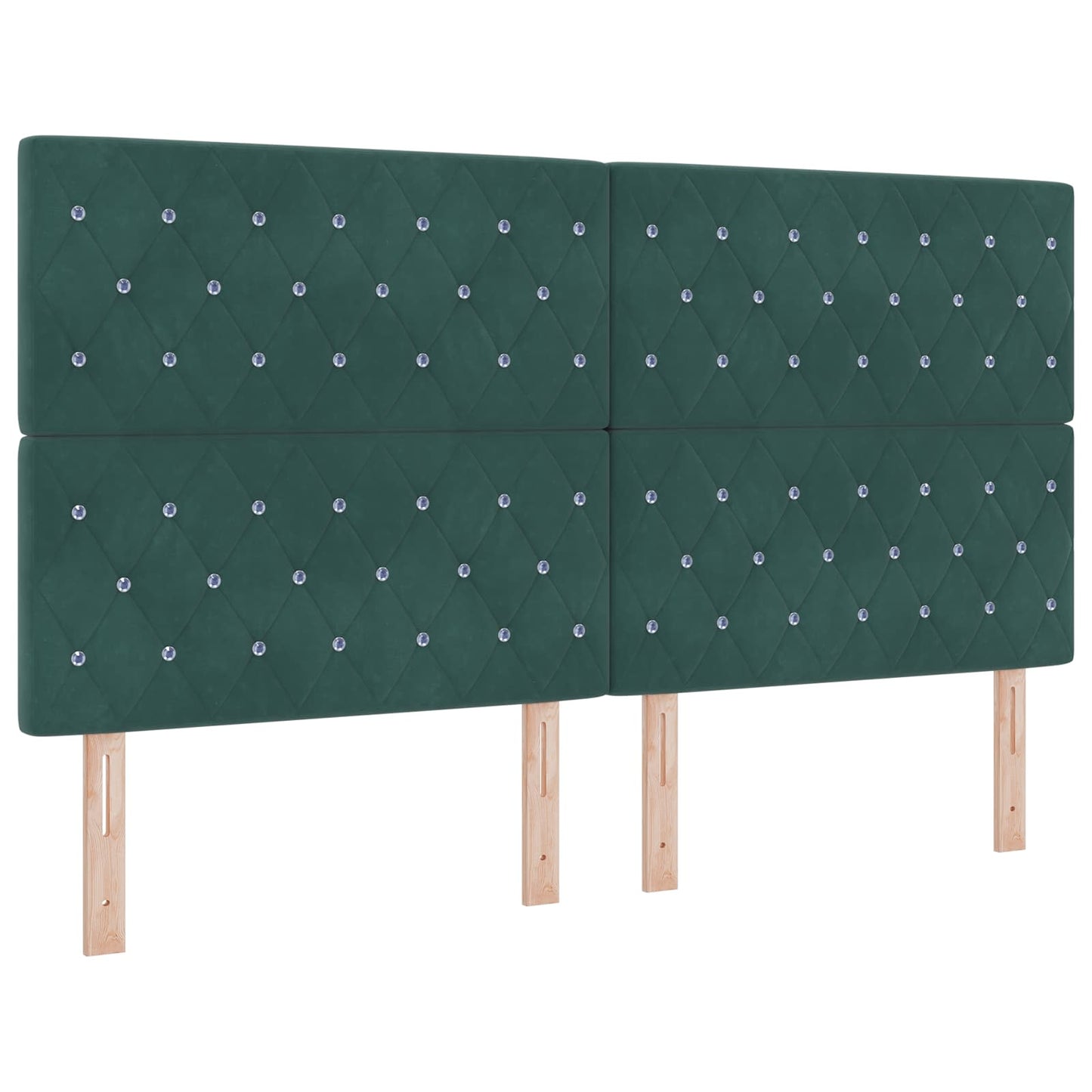 Ottoman seng med madras og LED Mørkegrøn 180 x 200 cm Velour