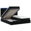 Ottoman seng med madras og LED Sort 200 x 200 cm Velour