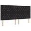 Ottoman seng med madras og LED Sort 200 x 200 cm Velour