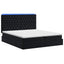 Ottoman seng med madras og LED Sort 200 x 200 cm Velour