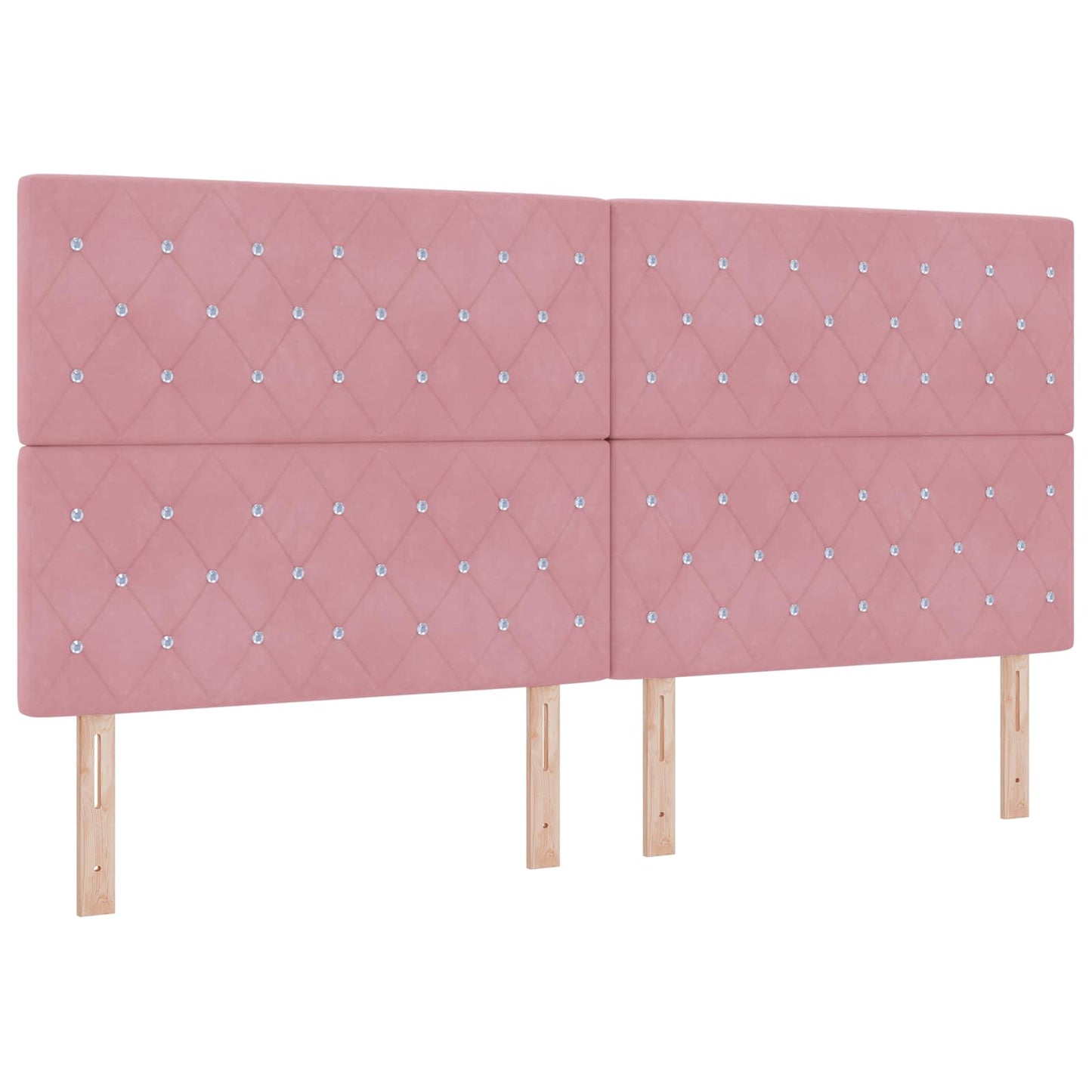 Ottoman seng med madras og LED Lyserød 200 x 200 cm Velour