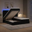 Ottoman seng med madras og LED Sort 160 x 200 cm Velour