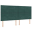 Ottoman seng med madras og LED Mørkegrøn 200 x 200 cm Velour