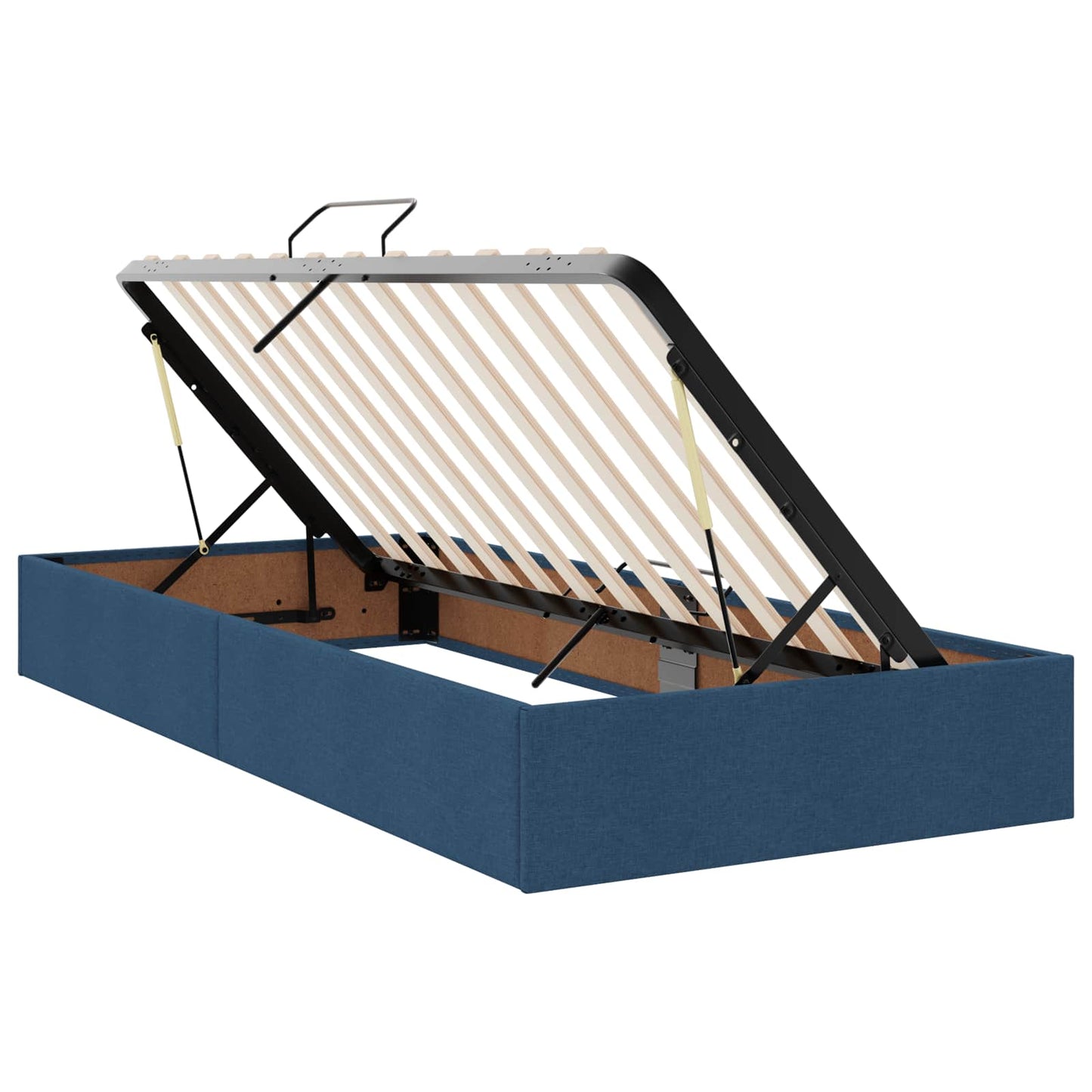Seng med opbevaring og madras Blå 100 x 200 cm Fløjl