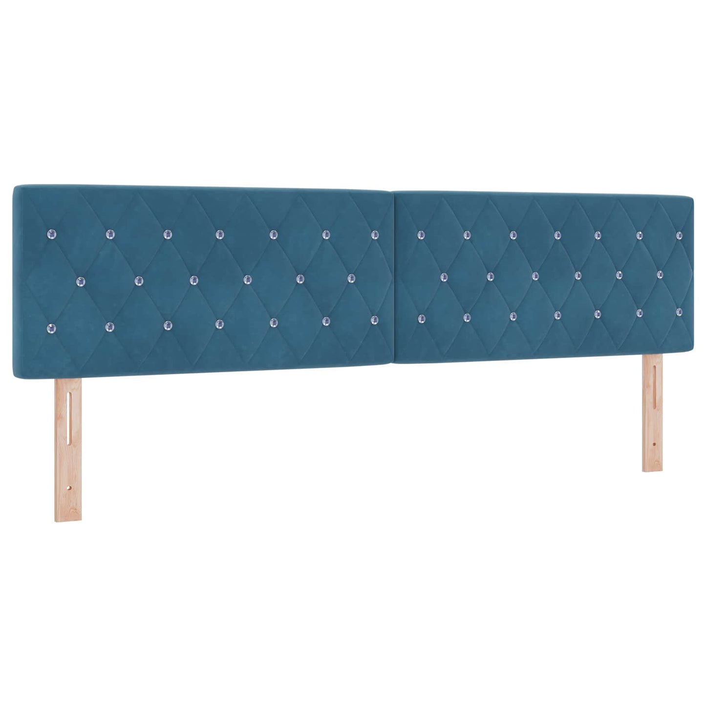 Opbevaringsseng med hovedgærde Mørk blå 180 x 200 cm Fløjl