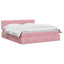 Opbevaringsseng med hovedgærde Lyserød 180 x 200 cm Fløjl